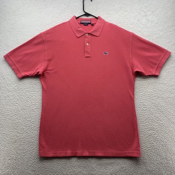 Vineyard Vines Other - Vineyard Vines Polo Shirt Mens Large L Pink Mesh Preppy Whale School Classic Dad